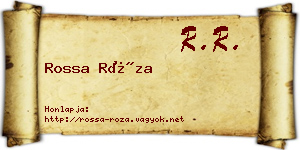 Rossa Róza névjegykártya